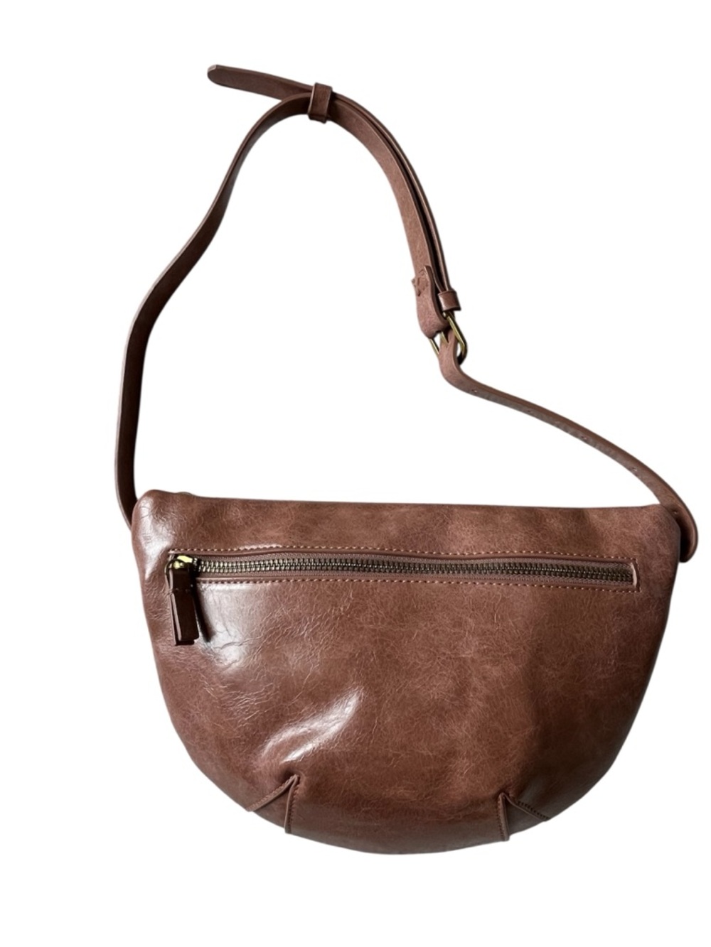 ANTHROPOLOGIE ADA VEGAN LEATHER HALF MOON CROSSBODY BAG PURSE